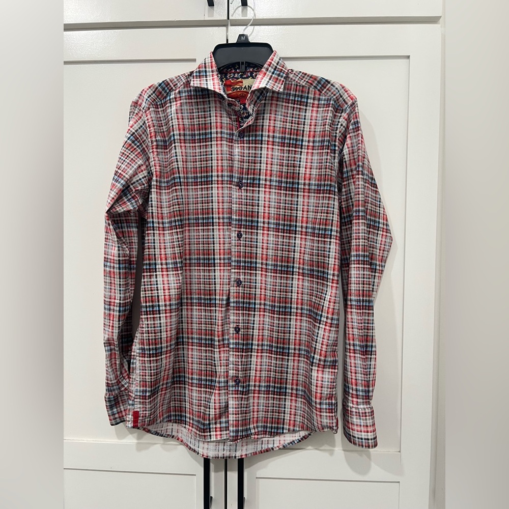 Anthropologie Sloane Red Plaid Button Down size women’s 4